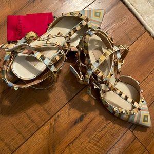 Valentino rockstud limited edition chevron print.